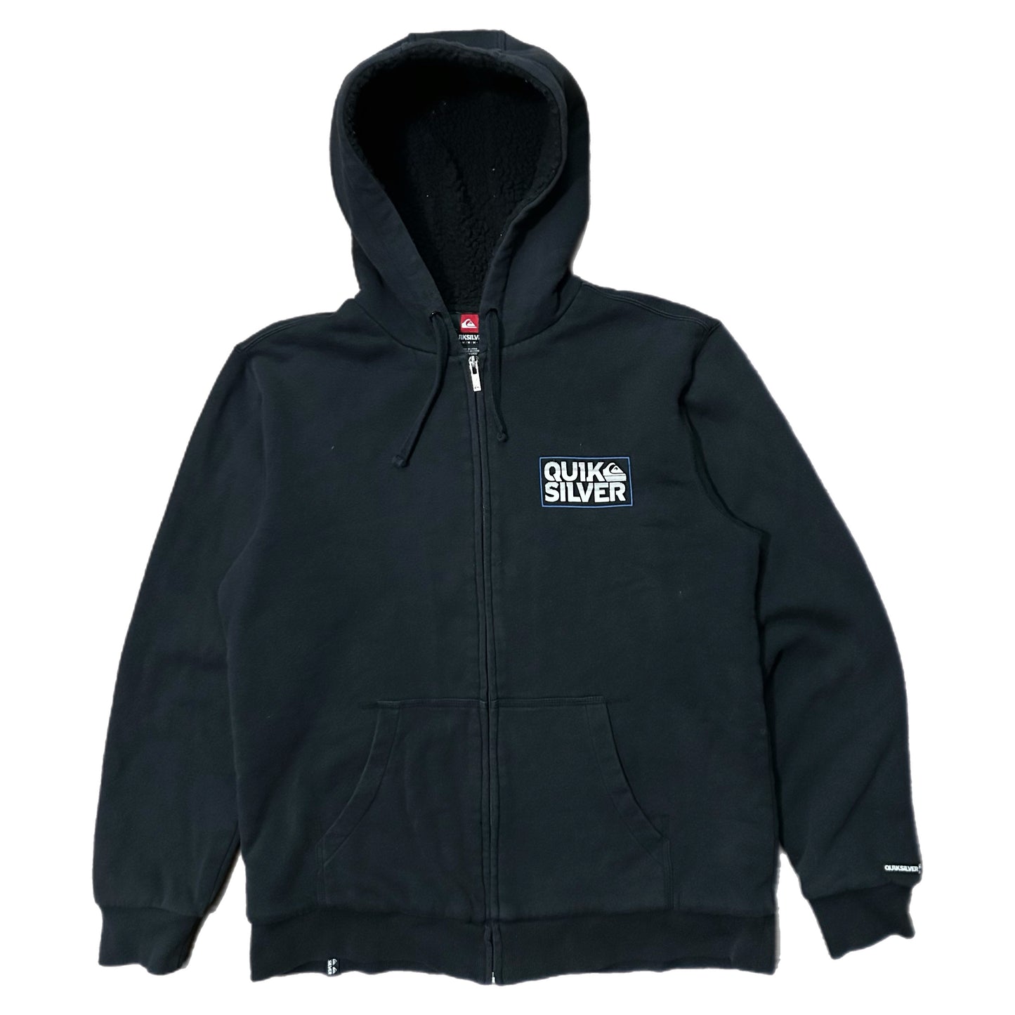 (M) Quicksilver Logo Black Zip-Up Jacket