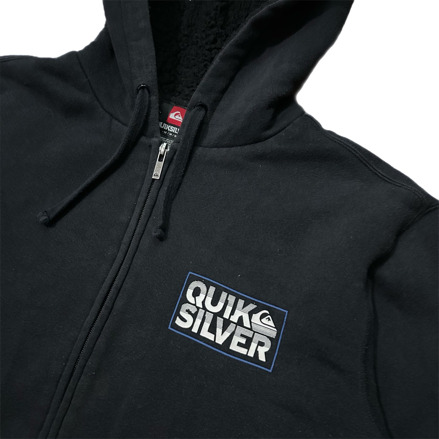 (M) Quicksilver Logo Black Zip-Up Jacket