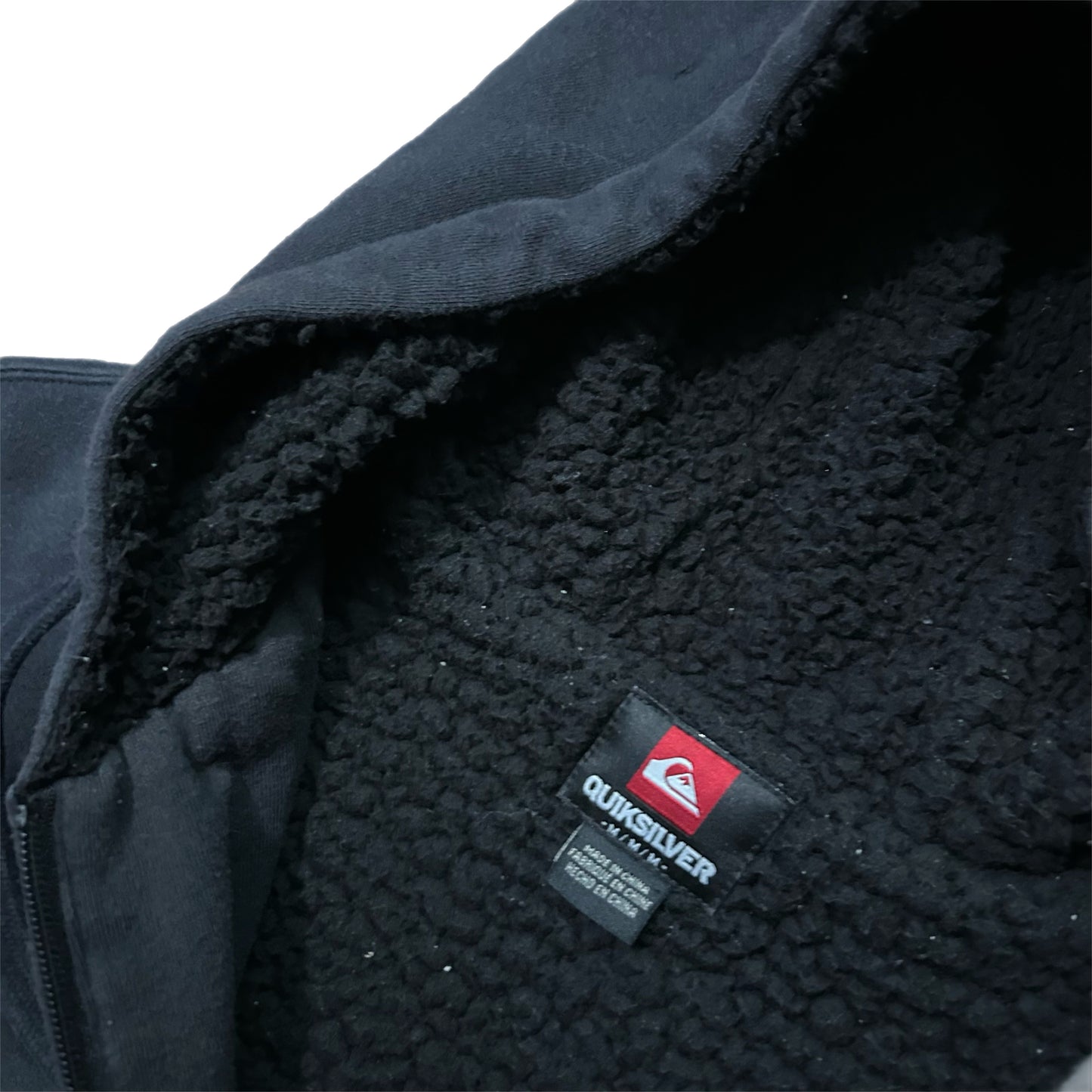 (M) Quicksilver Logo Black Zip-Up Jacket