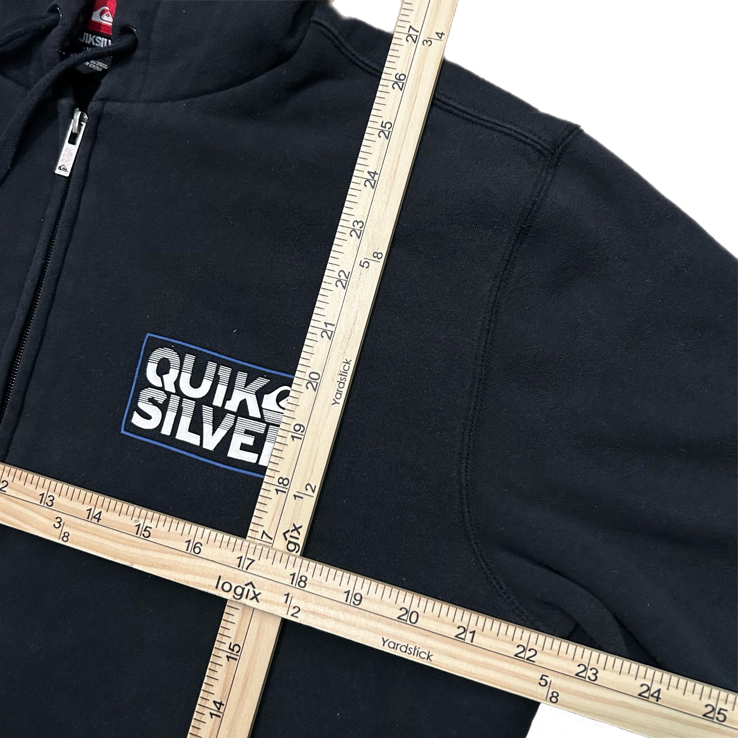 (M) Quicksilver Logo Black Zip-Up Jacket
