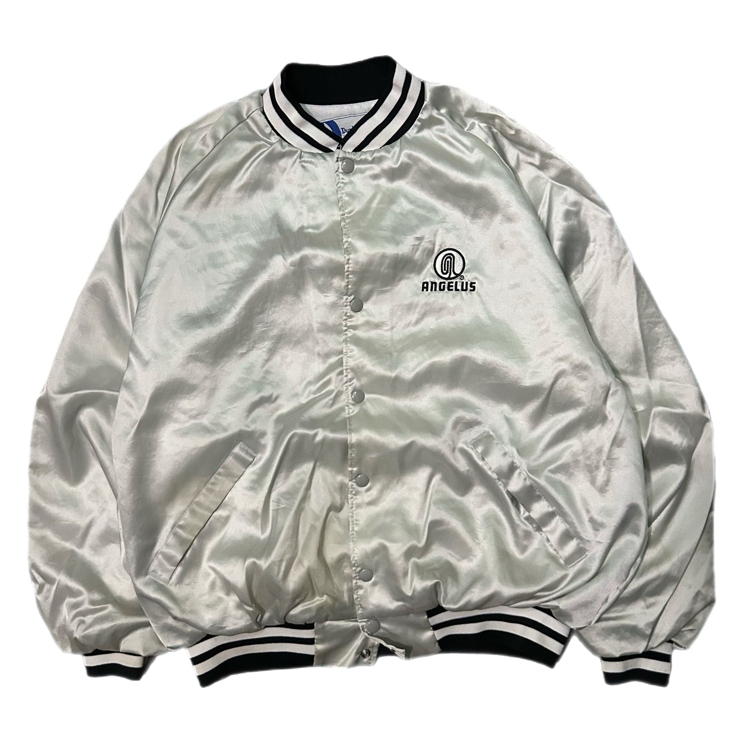 (XXL) Vintage Satin Angelus Silver Bomber Jacket