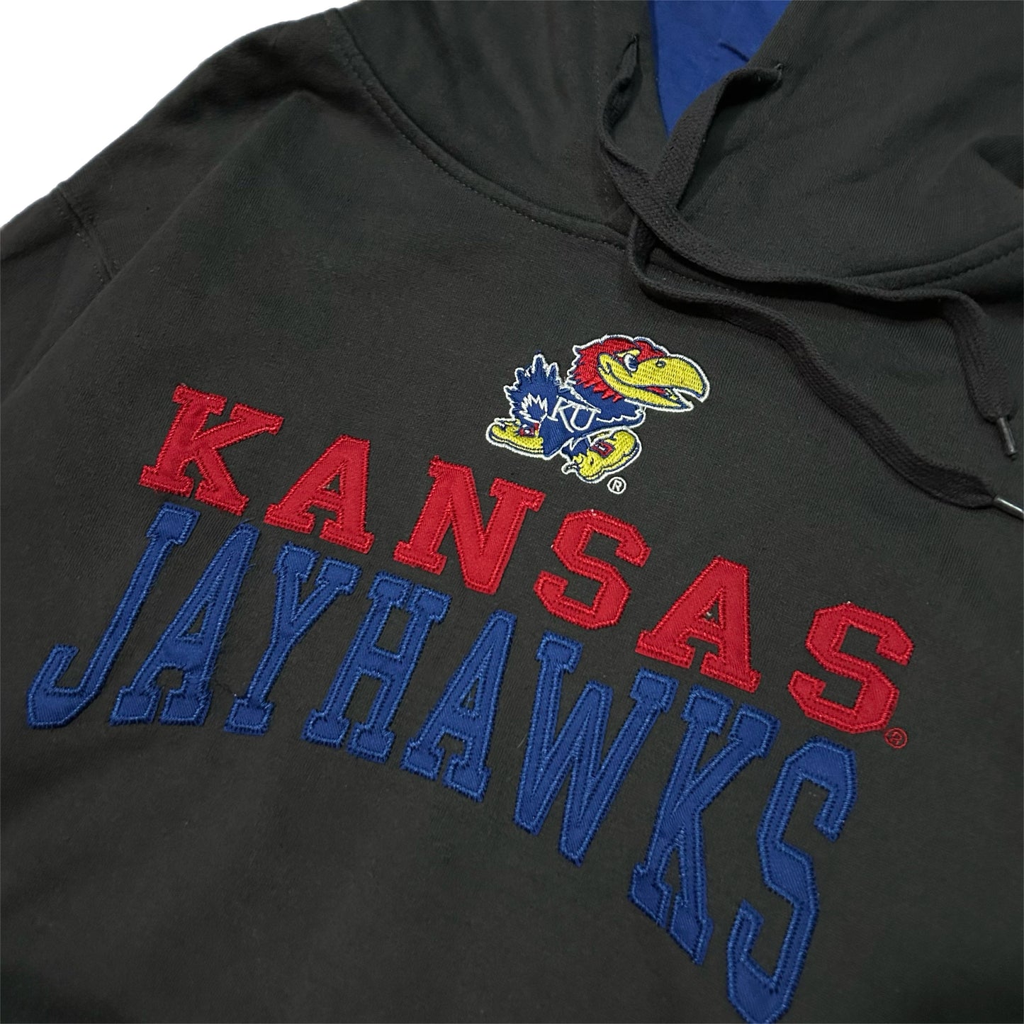 (M) Vintage Kansas Jayhawks Grey Pullover Hoodie