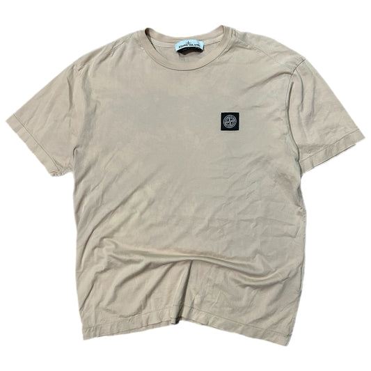 (L) Stone Island Small Logo Beige T-Shirt