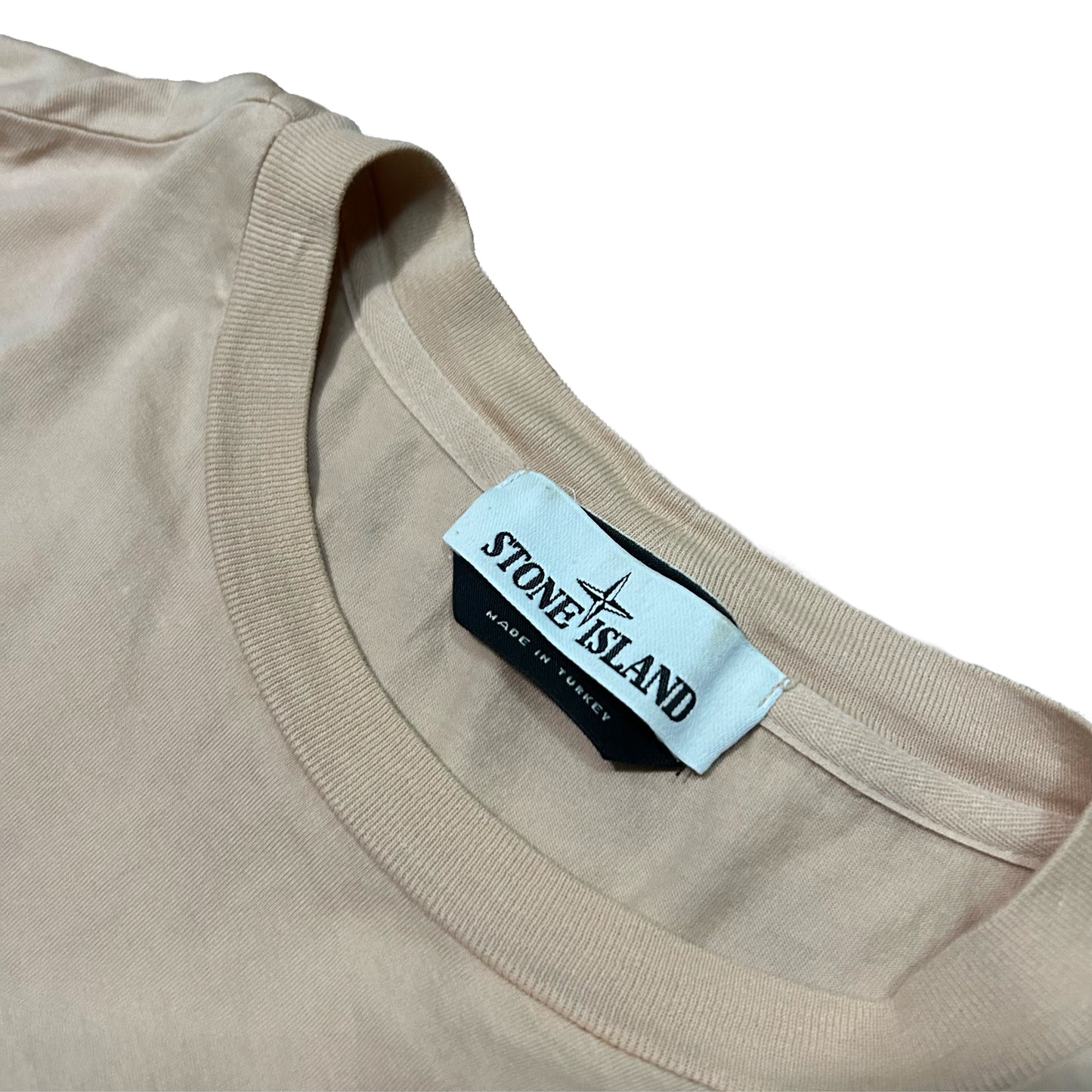 (L) Stone Island Small Logo Beige T-Shirt