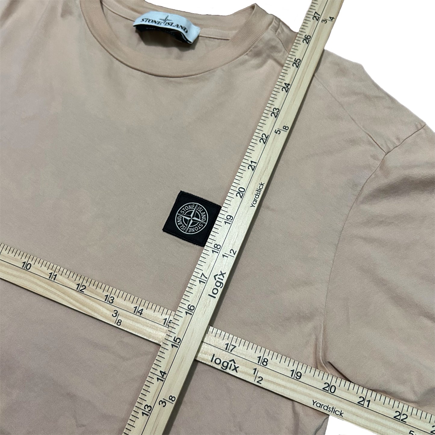 (L) Stone Island Small Logo Beige T-Shirt