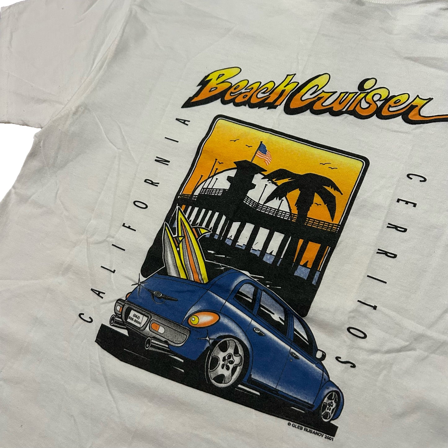 (L) 2001 Chrysler Beach Cruiser White T-Shirt