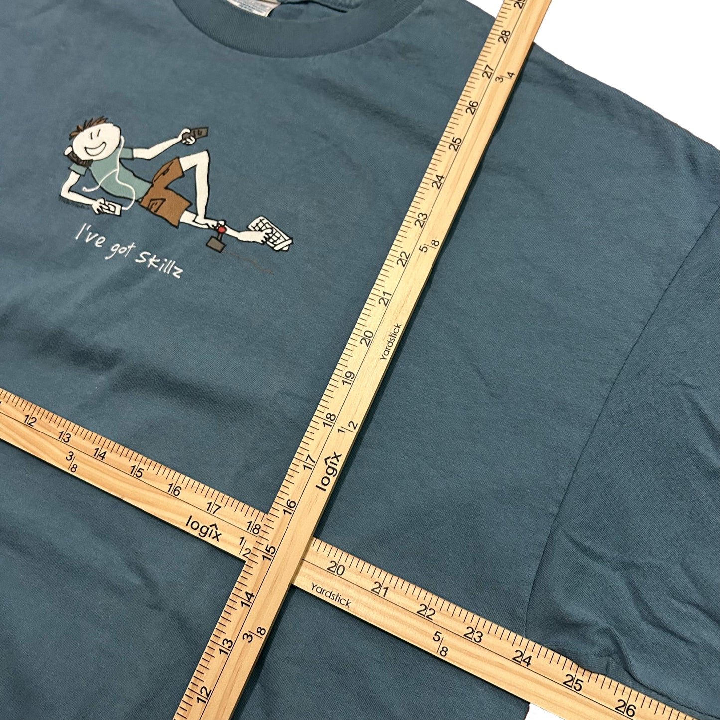 (XXL) Vintage I've Got Skillz Lazy Blue T-Shirt