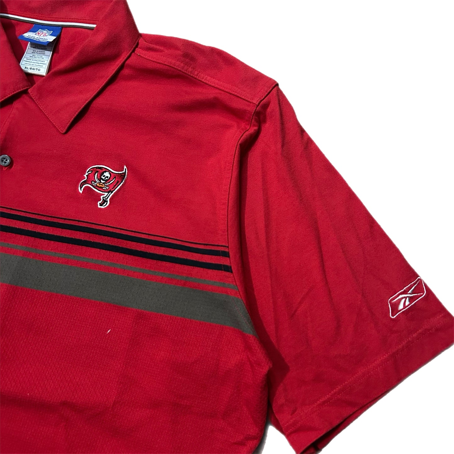 (XL) Y2K Reebok Tampa Bay Buccaneers Red Polo Shirt