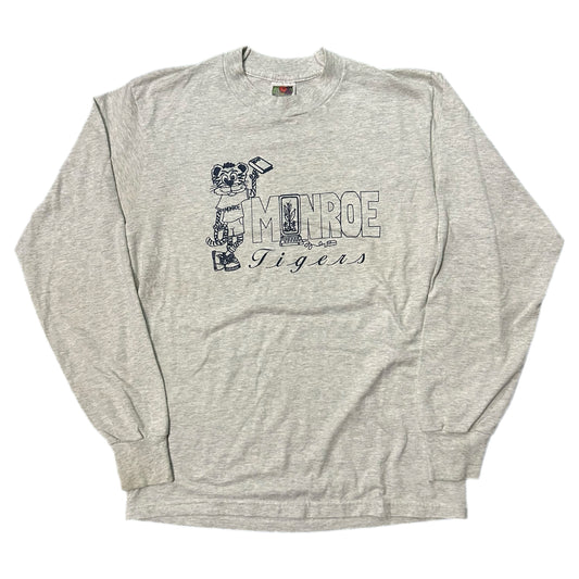 (M) Vintage Monroe Tigers Grey Longsleeve T-Shirt