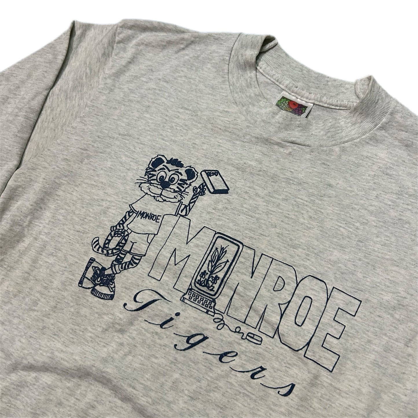 (M) Vintage Monroe Tigers Grey Longsleeve T-Shirt