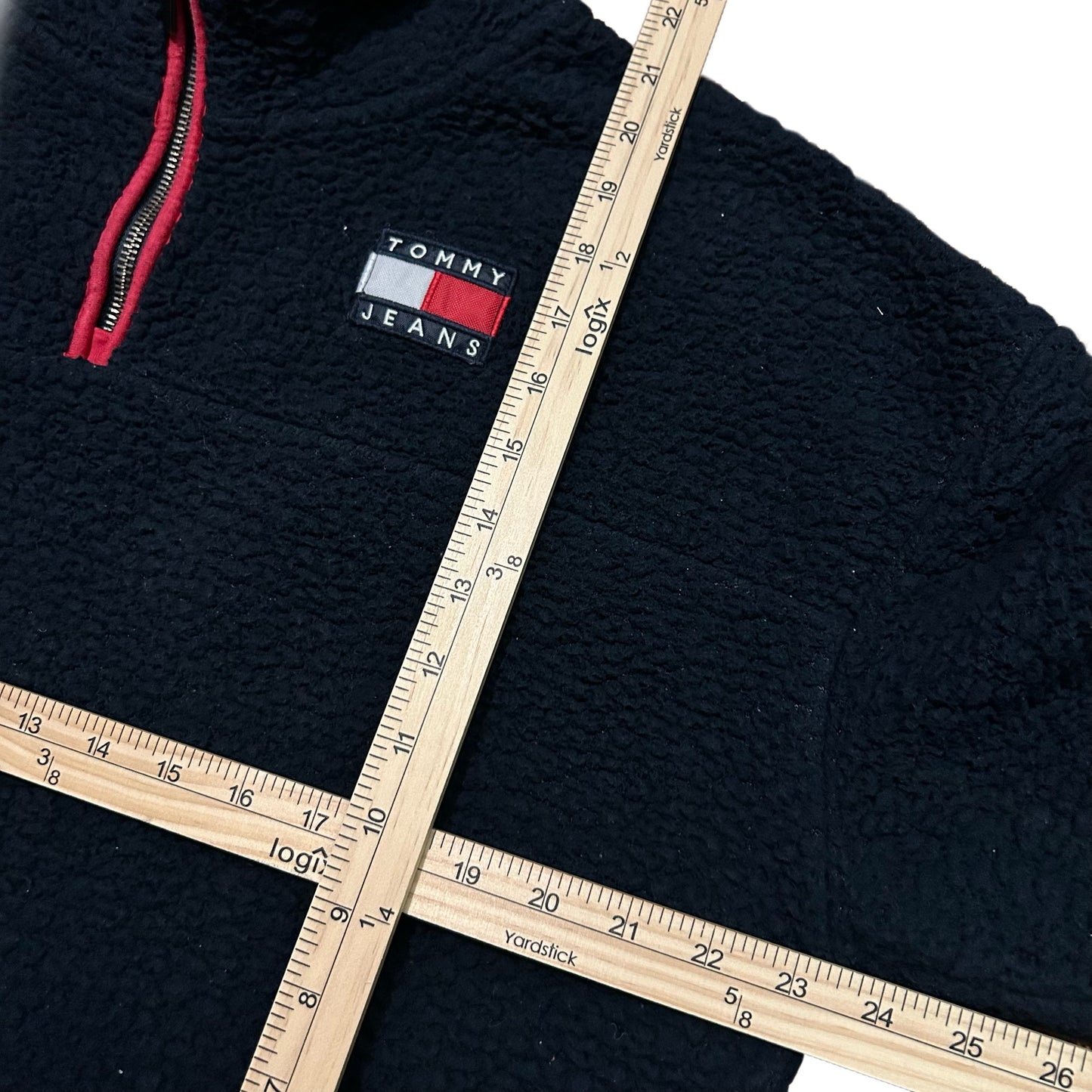 (Women L) Womans Tommy Hilfiger Logo Navy Fleece