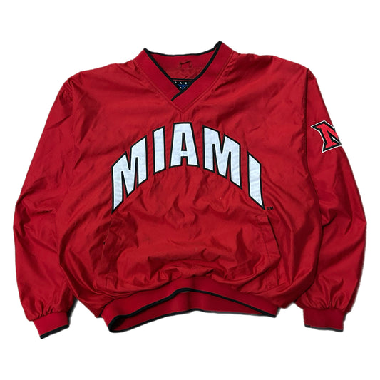 (M) Vintage Miami University Red Windbreaker Pullover