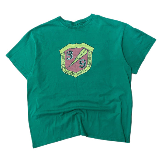 (XL) Third Battalion Ninth Marines Green T-Shirt