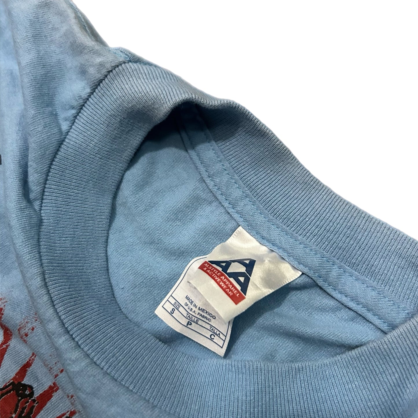 (S) Vintage Y2K Skeleton Gothic Baby Blue T-Shirt