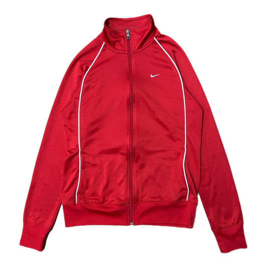 (Women L) Y2K Nike Small Swoosh Red Full-Zip Jacket