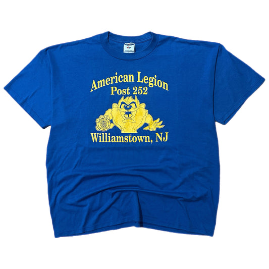 (XXL) Vintage Tasmanian Devil Post 252 Crew Blue T-Shirt