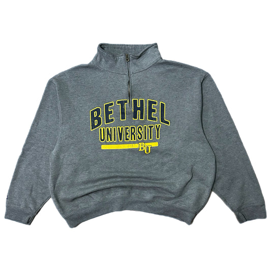 (XL) 2000s Jansport Bethel University Grey Quarter-Zip