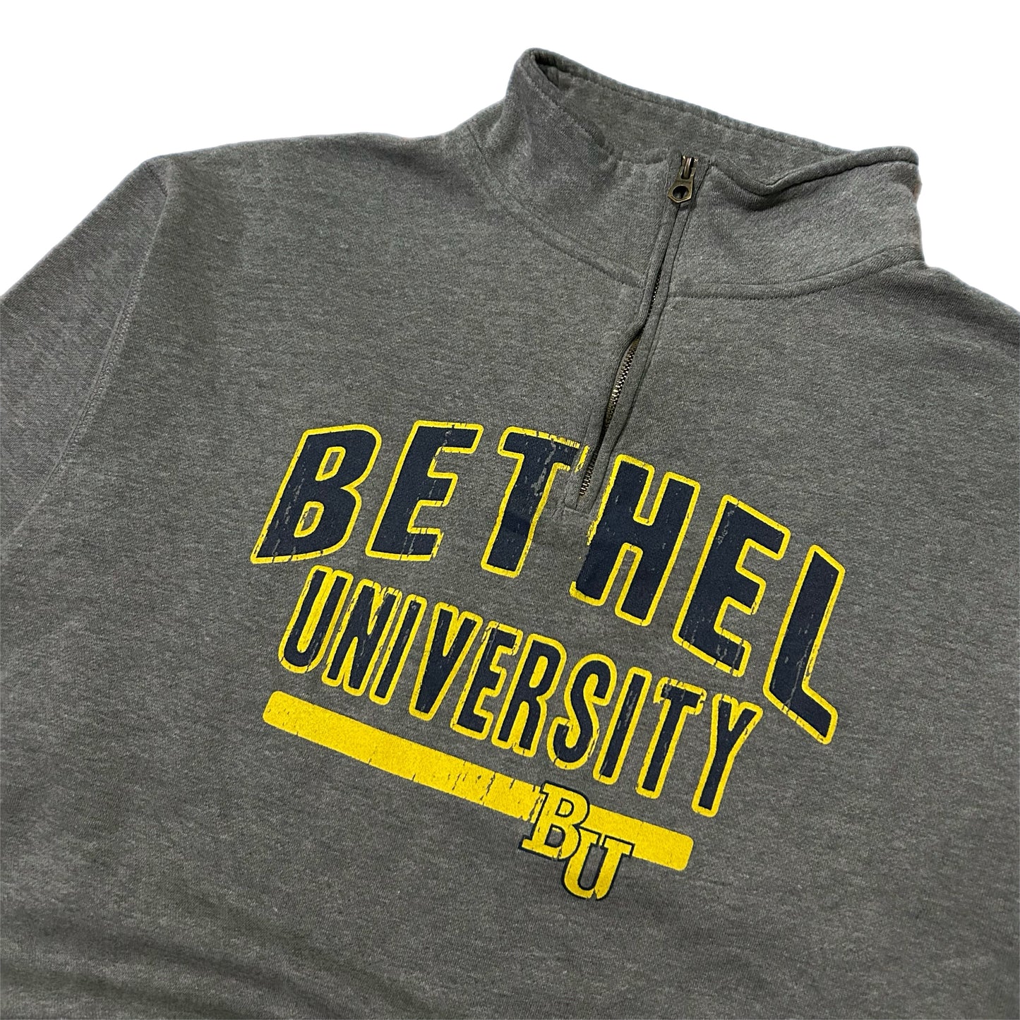 (XL) 2000s Jansport Bethel University Grey Quarter-Zip