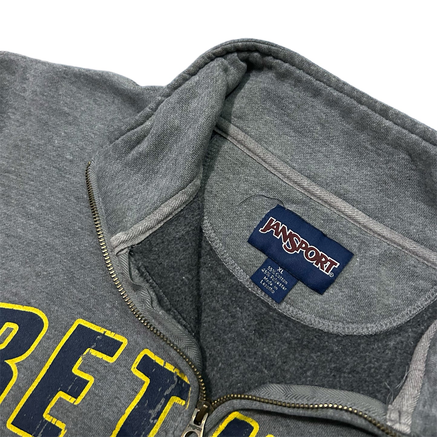(XL) 2000s Jansport Bethel University Grey Quarter-Zip