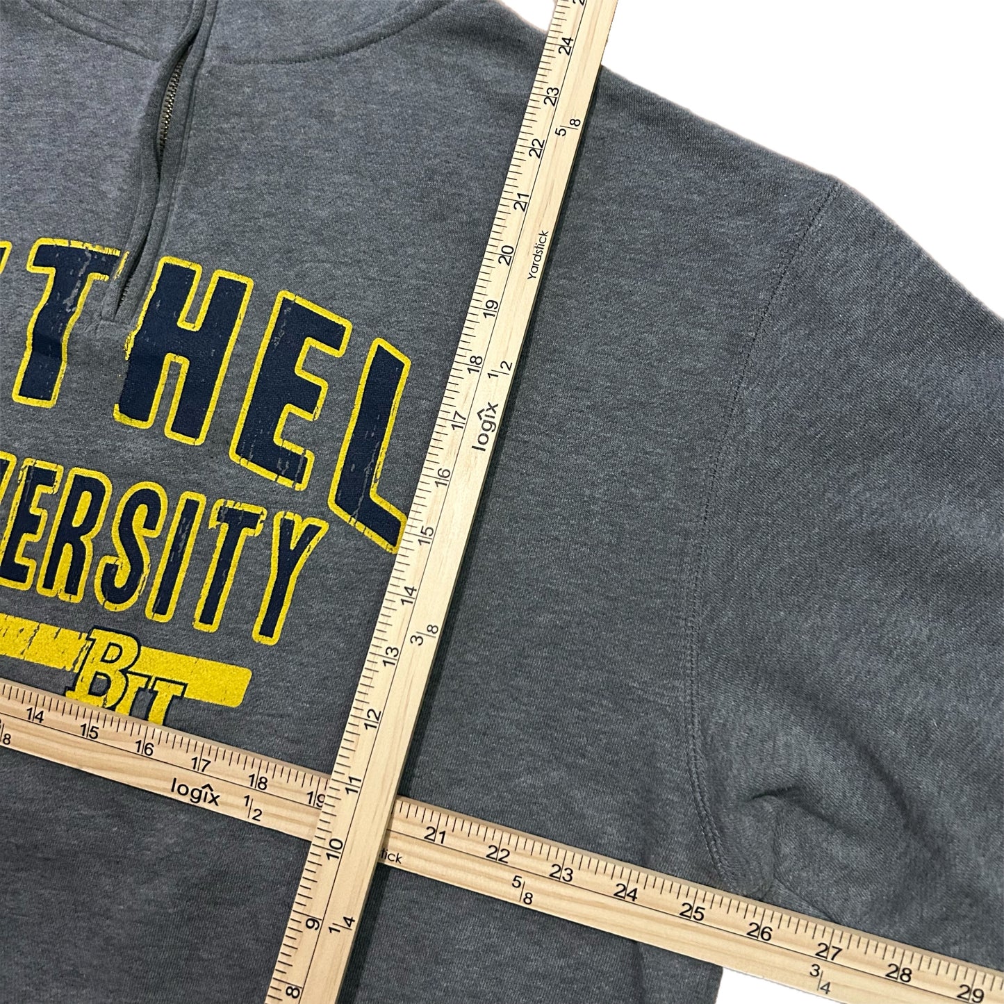 (XL) 2000s Jansport Bethel University Grey Quarter-Zip