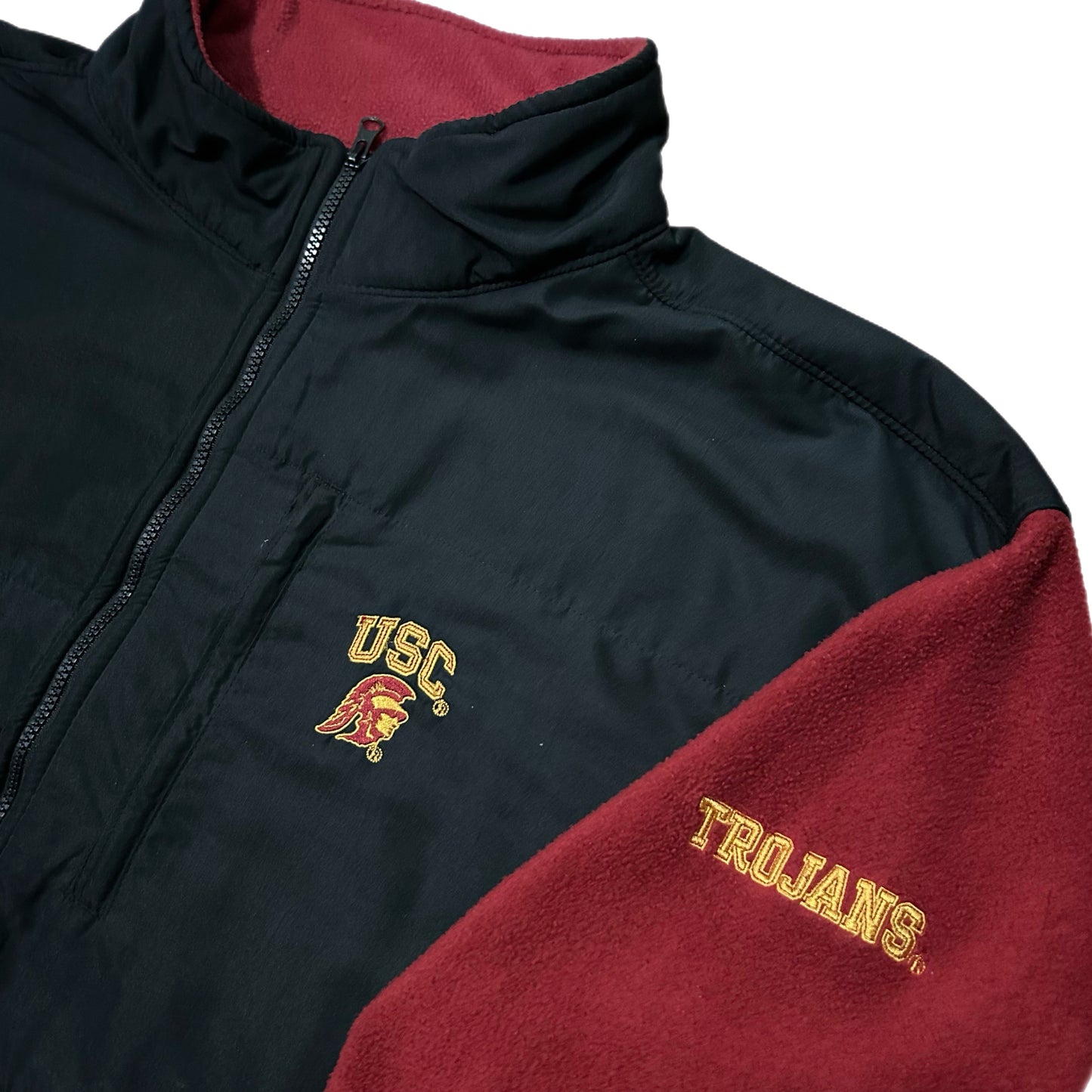 (XXL) Y2K USC Trojans Red Zip-Up Fleece Jacket