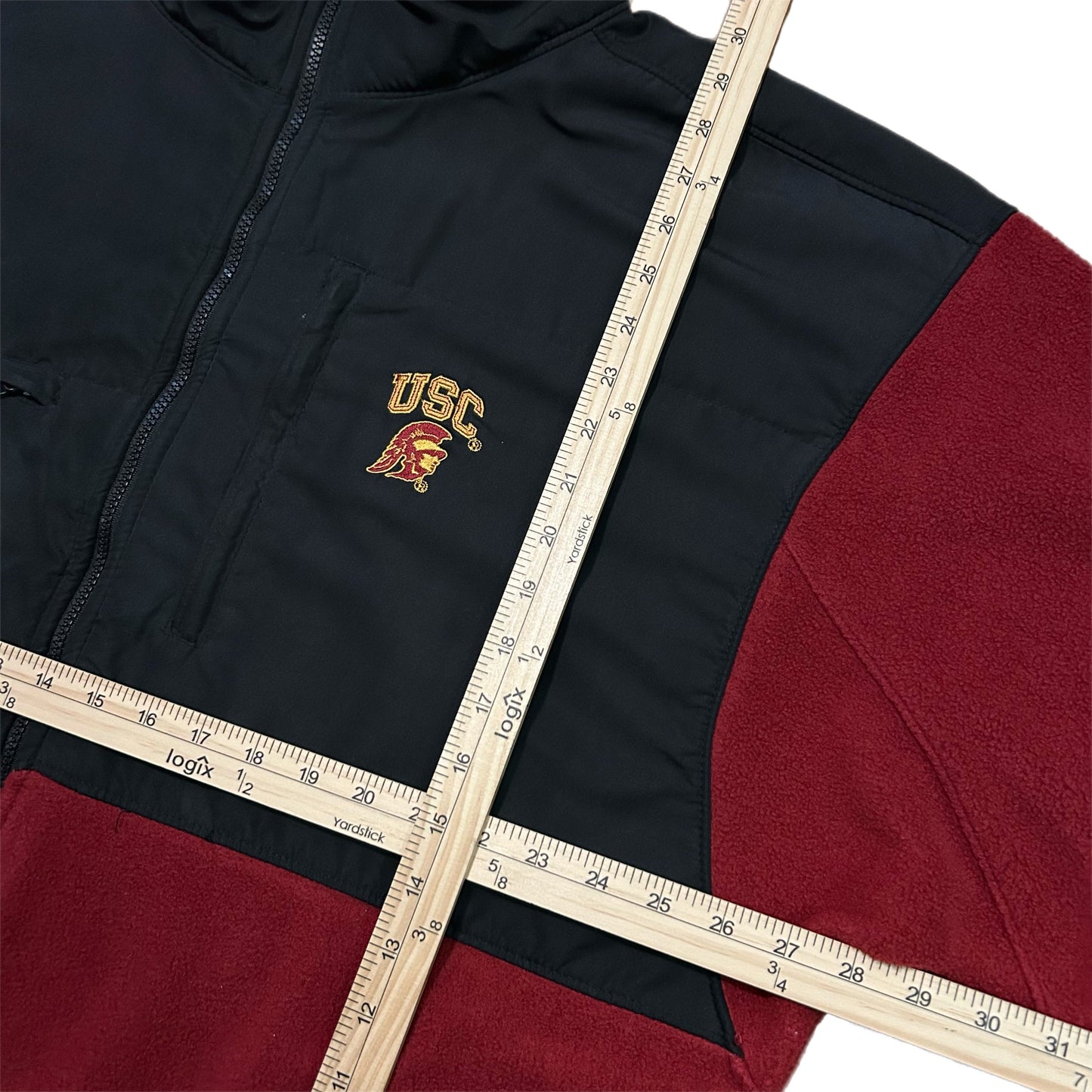 (XXL) Y2K USC Trojans Red Zip-Up Fleece Jacket