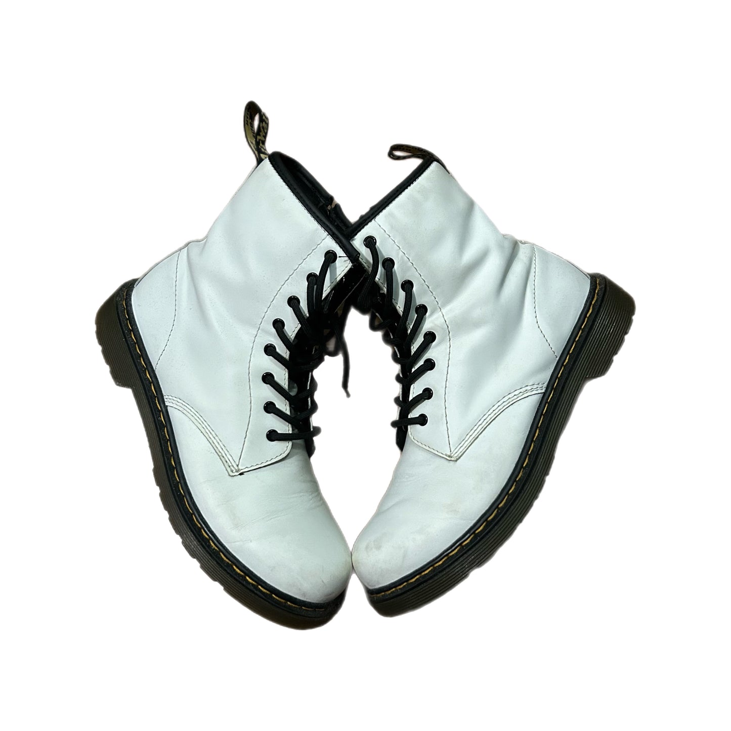 (6M) Dr. Martens 1460 8-Eye Lace White Patent Boots