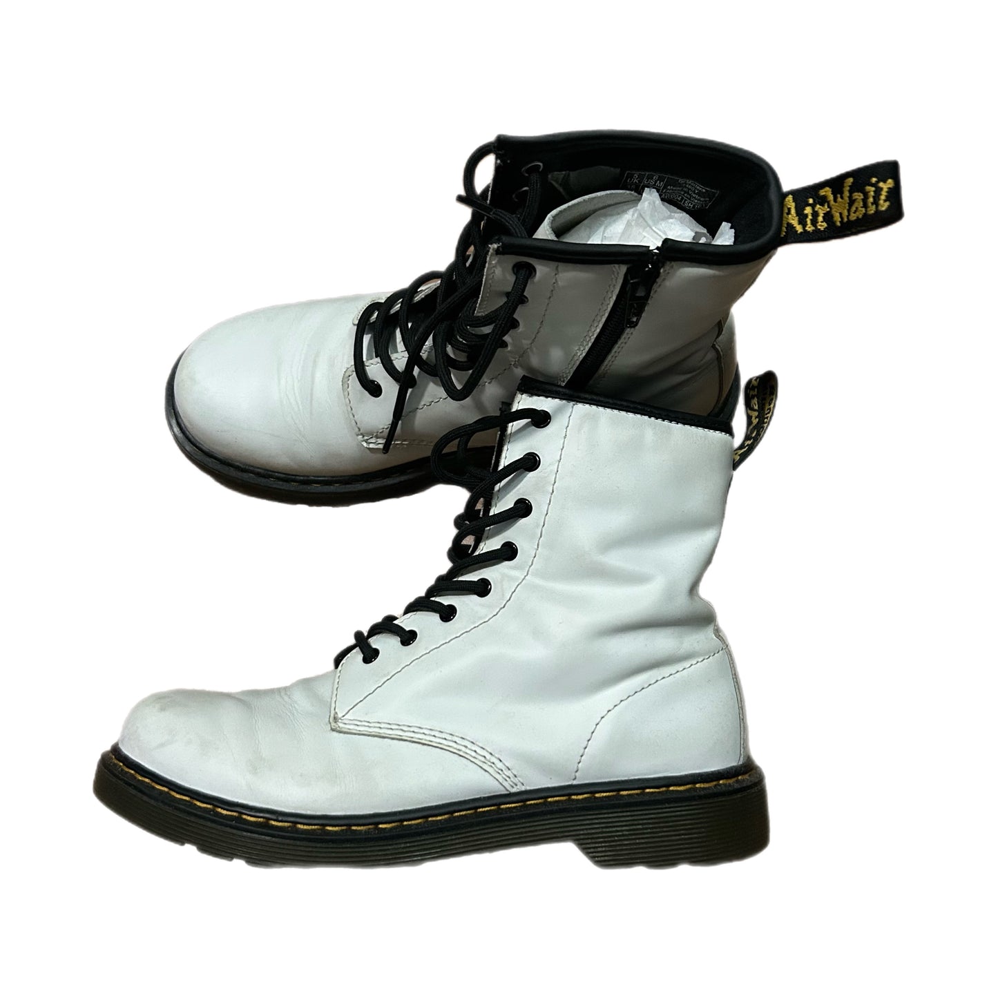 (6M) Dr. Martens 1460 8-Eye Lace White Patent Boots
