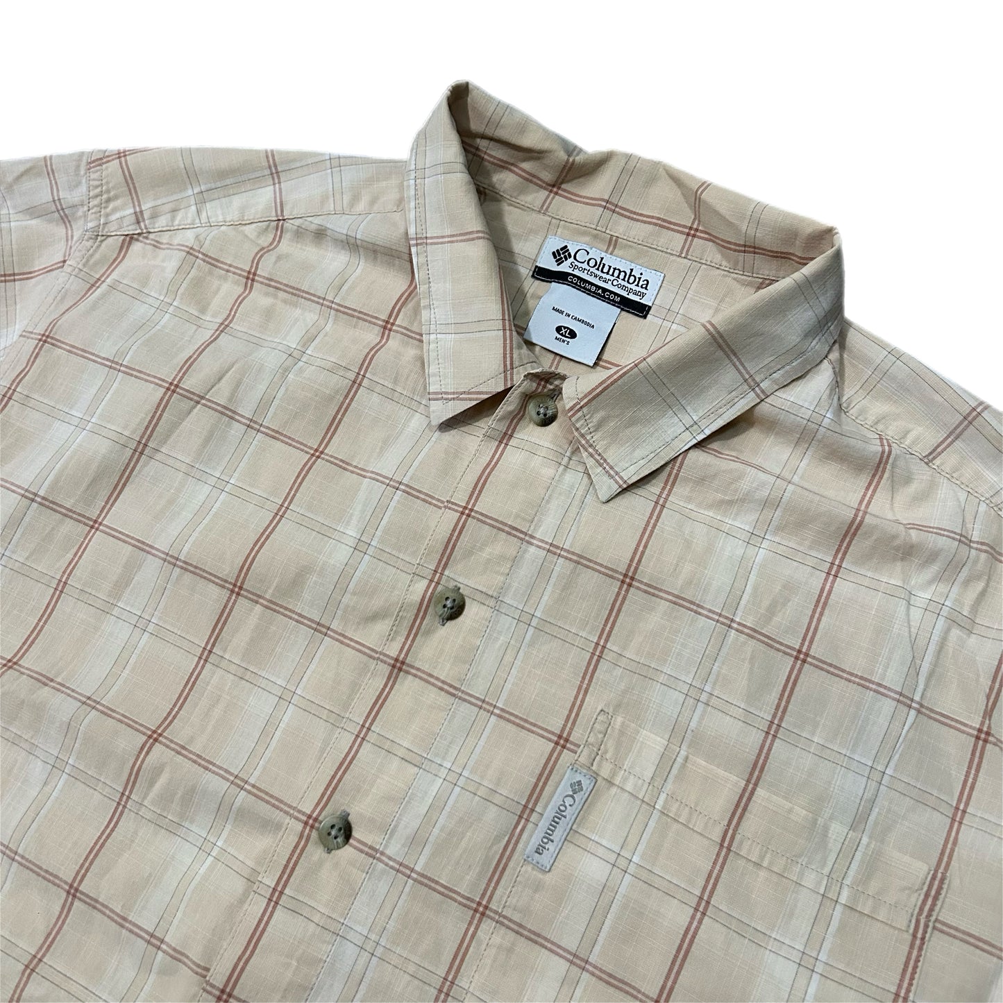 (XL) Vintage Columbia Yellow Plaid Button-Up