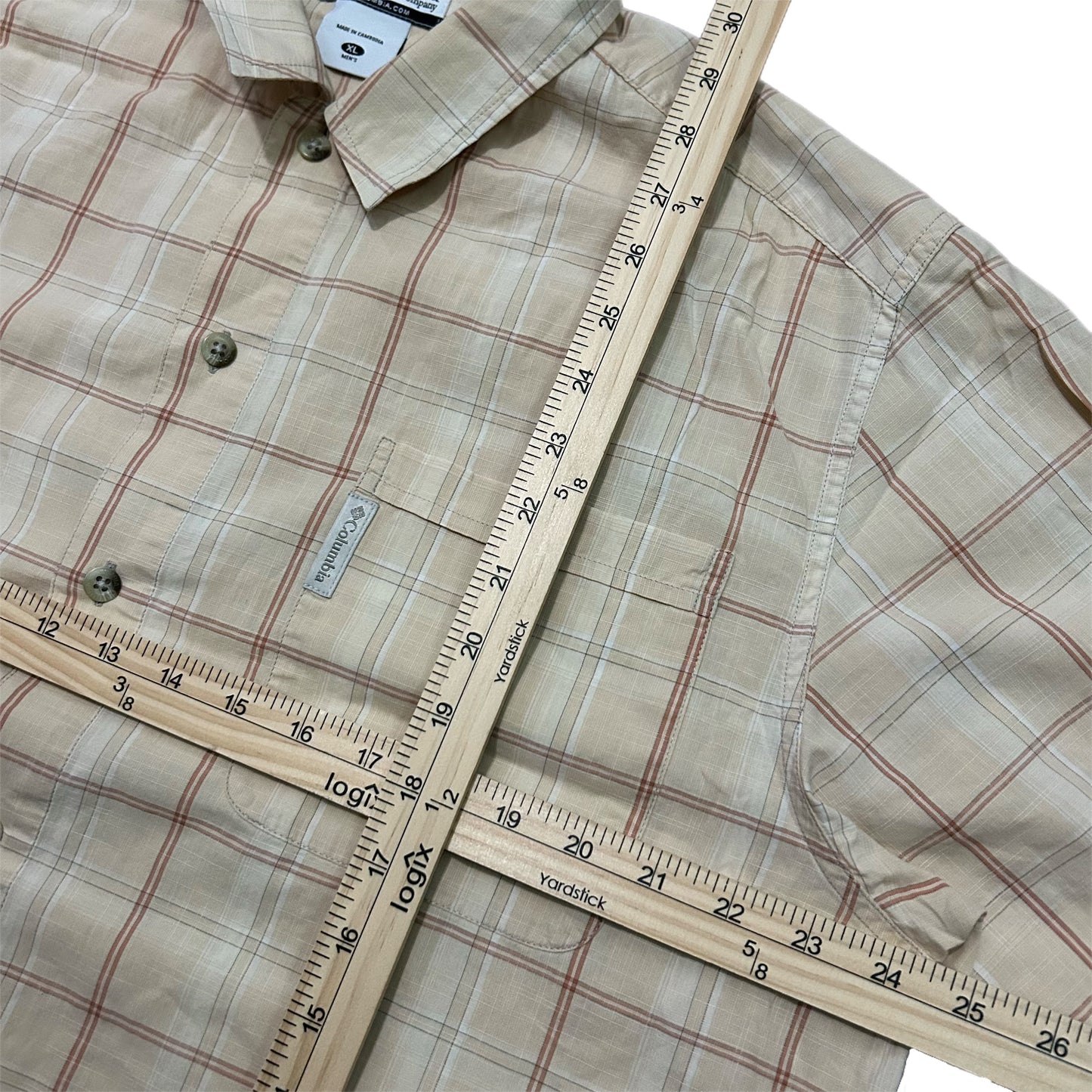 (XL) Vintage Columbia Yellow Plaid Button-Up
